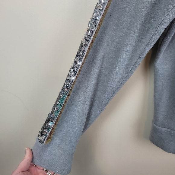 Pink Victoria's Secret Gray Bling Hoodie size L - Picture 2 of 7